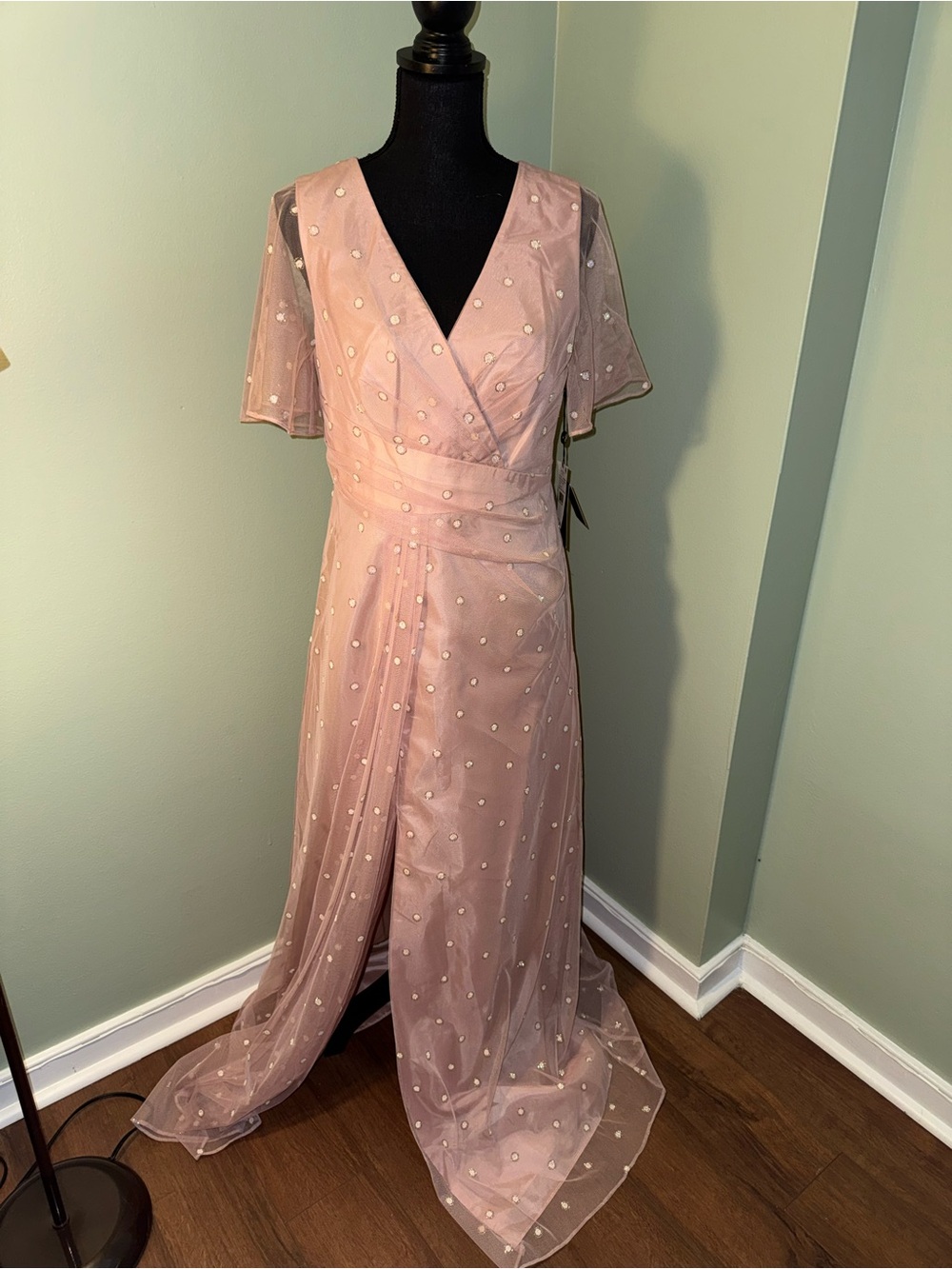 Adrianna Papell Blush Pink Evening Dress NWT